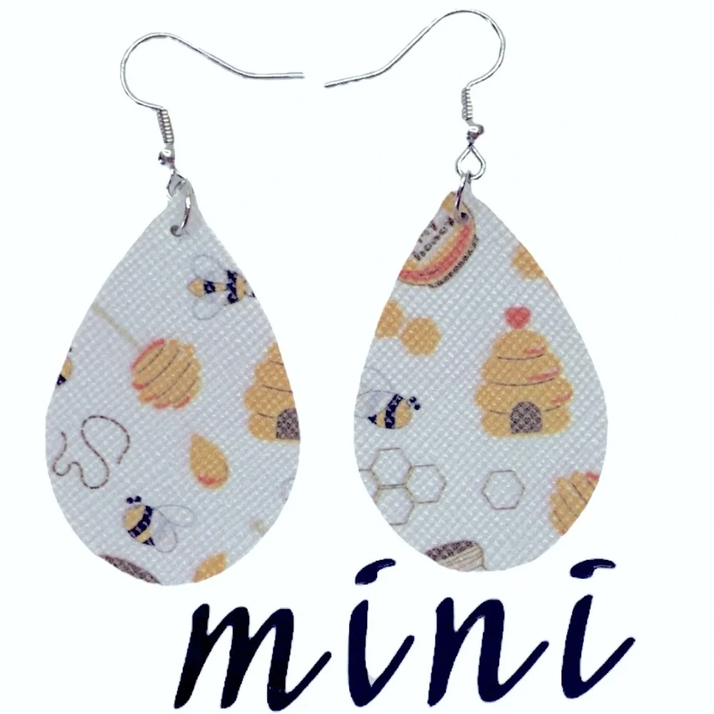🖤Pick Any 3 for $12🖤 Mini Faux Leather Teardrop Earrings - Picture 1 of 6